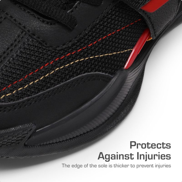 Kids Non-Slip Basketball Shoes  - BLACK-RED - 3